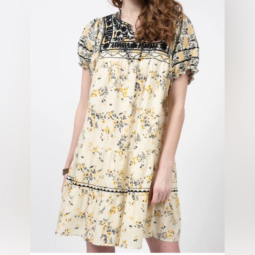 Sister Mary | XL | Patsy Mum Dress | Yellow Black & White